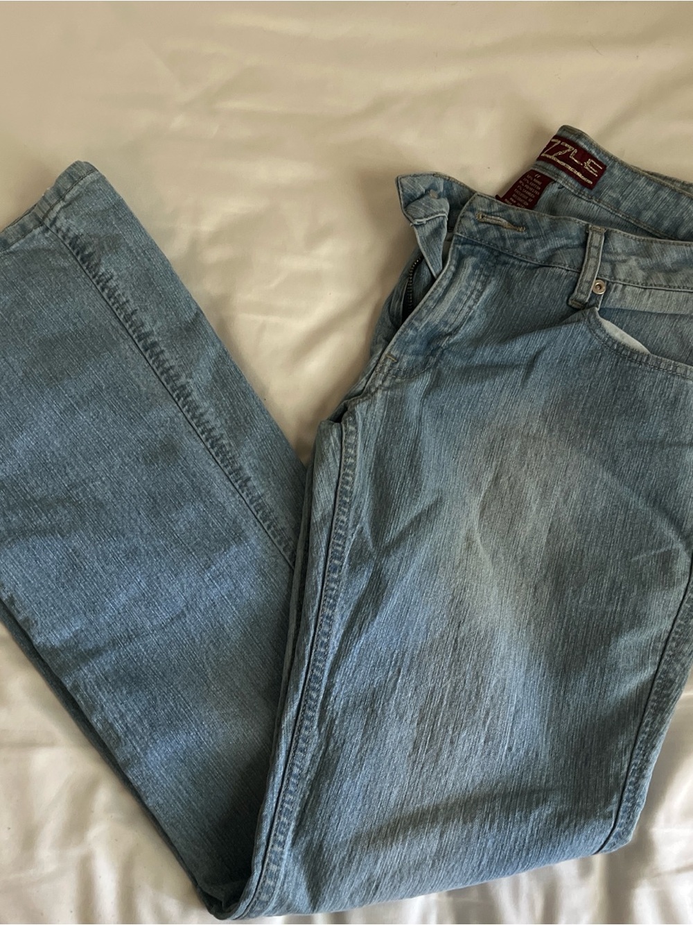 Light Wash Women's Flared Jeans - Casual Wide Leg